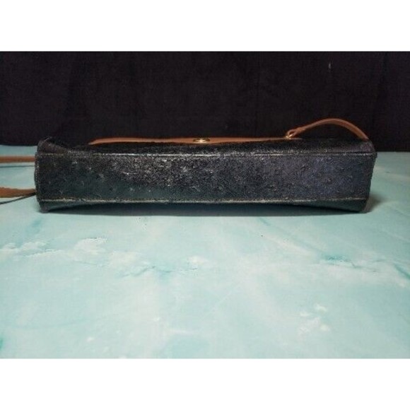 Bueno Ostrich Bag Purse Handbag Cross Body Faux Leather Outer Pocket Vintage - Picture 3 of 11